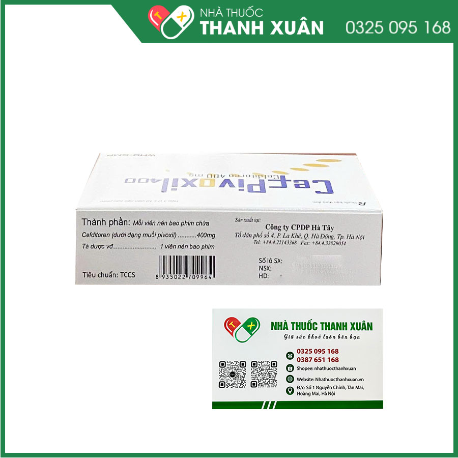 Cefpivoxil 400 điều trị nhiễm khuẩn nhẹ đến trung bình như nhiễm khuẩn đường hô hấp, nhiễm khuẩn da và cấu trúc chưa biến chứng